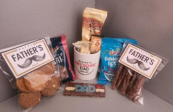 Father's Day stache bag with biltong and treats