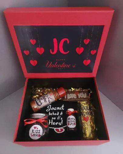 Personalised red Valentine's gift box